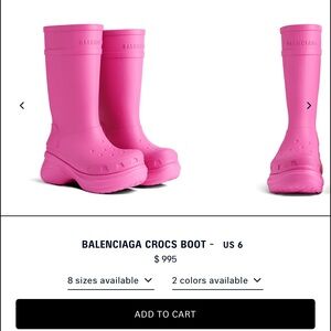 Balenciaga Vibrant Pink Rubber Boots worn 1ce size 36
